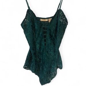 Victoria's Secret Green Velvet Floral Top